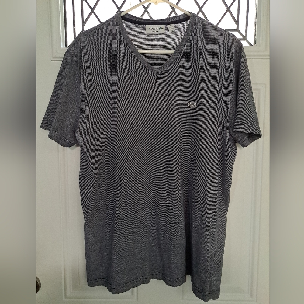 LACOSTE Men's T-shirt in blue, size XXL.